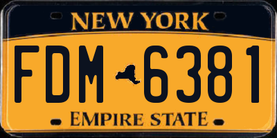NY license plate FDM6381