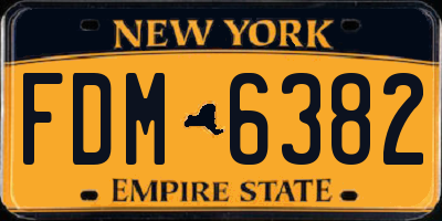 NY license plate FDM6382