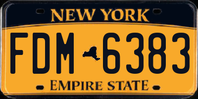 NY license plate FDM6383