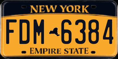 NY license plate FDM6384