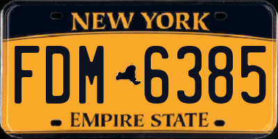 NY license plate FDM6385