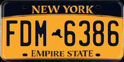 NY license plate FDM6386
