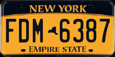 NY license plate FDM6387