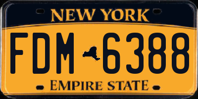 NY license plate FDM6388