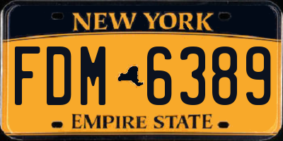 NY license plate FDM6389