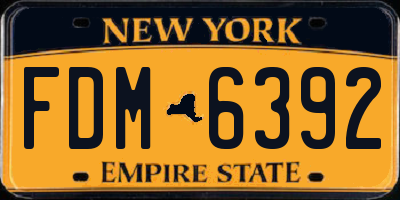 NY license plate FDM6392