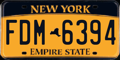 NY license plate FDM6394