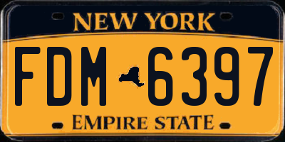 NY license plate FDM6397