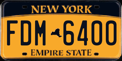 NY license plate FDM6400