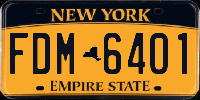 NY license plate FDM6401