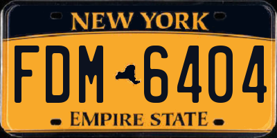 NY license plate FDM6404