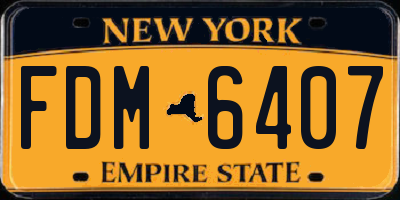 NY license plate FDM6407