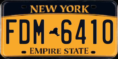 NY license plate FDM6410