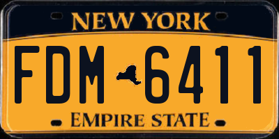 NY license plate FDM6411