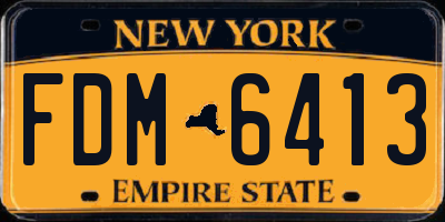 NY license plate FDM6413