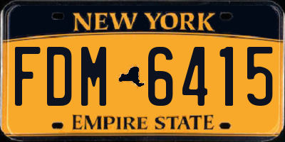 NY license plate FDM6415