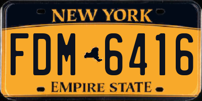 NY license plate FDM6416