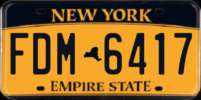 NY license plate FDM6417