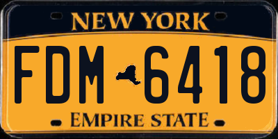 NY license plate FDM6418