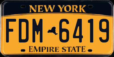 NY license plate FDM6419