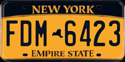 NY license plate FDM6423