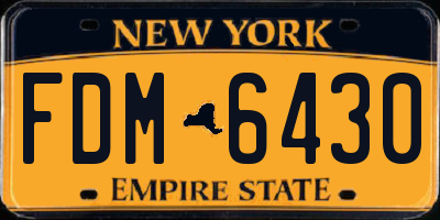 NY license plate FDM6430