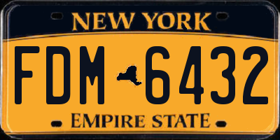 NY license plate FDM6432