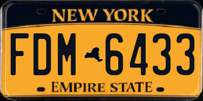 NY license plate FDM6433