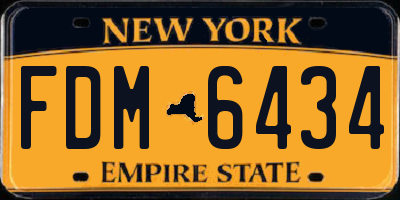 NY license plate FDM6434