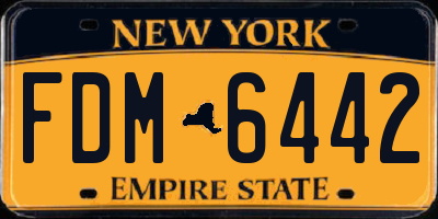 NY license plate FDM6442