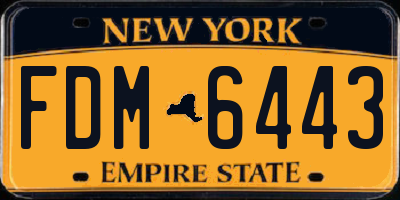 NY license plate FDM6443