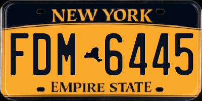 NY license plate FDM6445