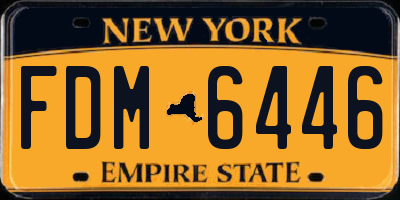 NY license plate FDM6446