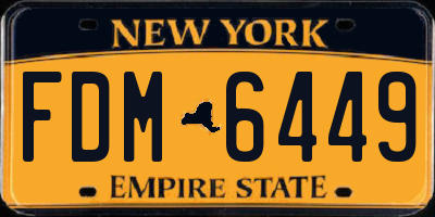 NY license plate FDM6449