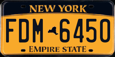 NY license plate FDM6450