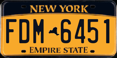 NY license plate FDM6451