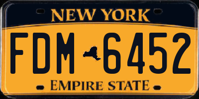 NY license plate FDM6452