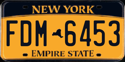 NY license plate FDM6453