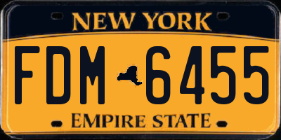 NY license plate FDM6455