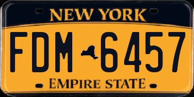 NY license plate FDM6457
