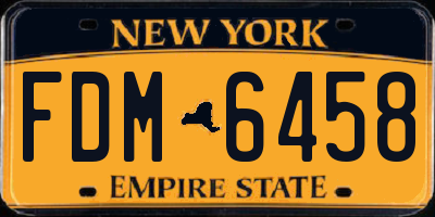 NY license plate FDM6458