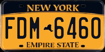 NY license plate FDM6460