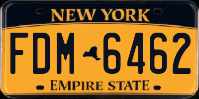 NY license plate FDM6462