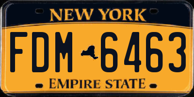 NY license plate FDM6463