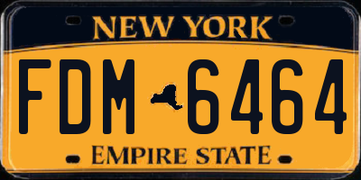 NY license plate FDM6464
