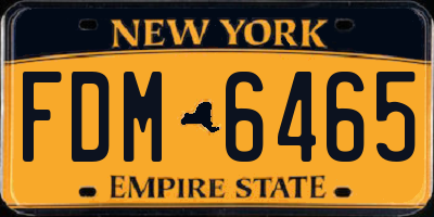 NY license plate FDM6465