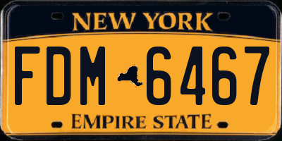 NY license plate FDM6467
