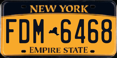 NY license plate FDM6468