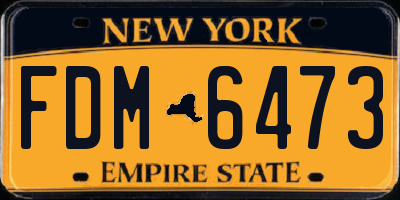 NY license plate FDM6473