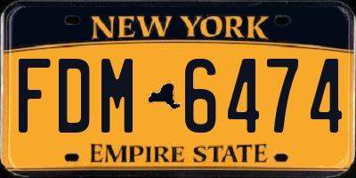 NY license plate FDM6474